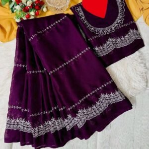 Georgette Embroidery Saree