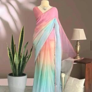 Elegant Lace Work Georgette Saree